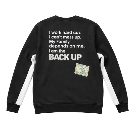 SWITCH REMARKABLE MEN'S PU PATCHED CREWNECK SWEATER (BLACK)