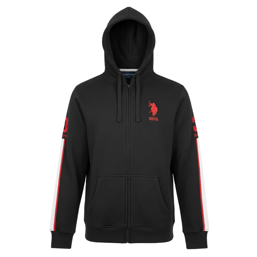 MEN'S U.S. POLO FLEECE PULLOVER HOODIE (BLACK)
