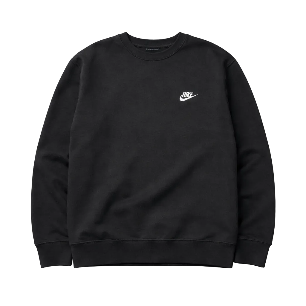 NIKE SCRIPT LOGO EMBROIDED CREWNECK SWEATER (BLACK)