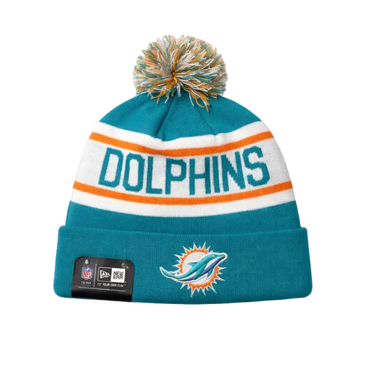 NEW ERA NFL MIAMI DOLPHINS BIGGEST FAN TEAL COLORED TOUQUE