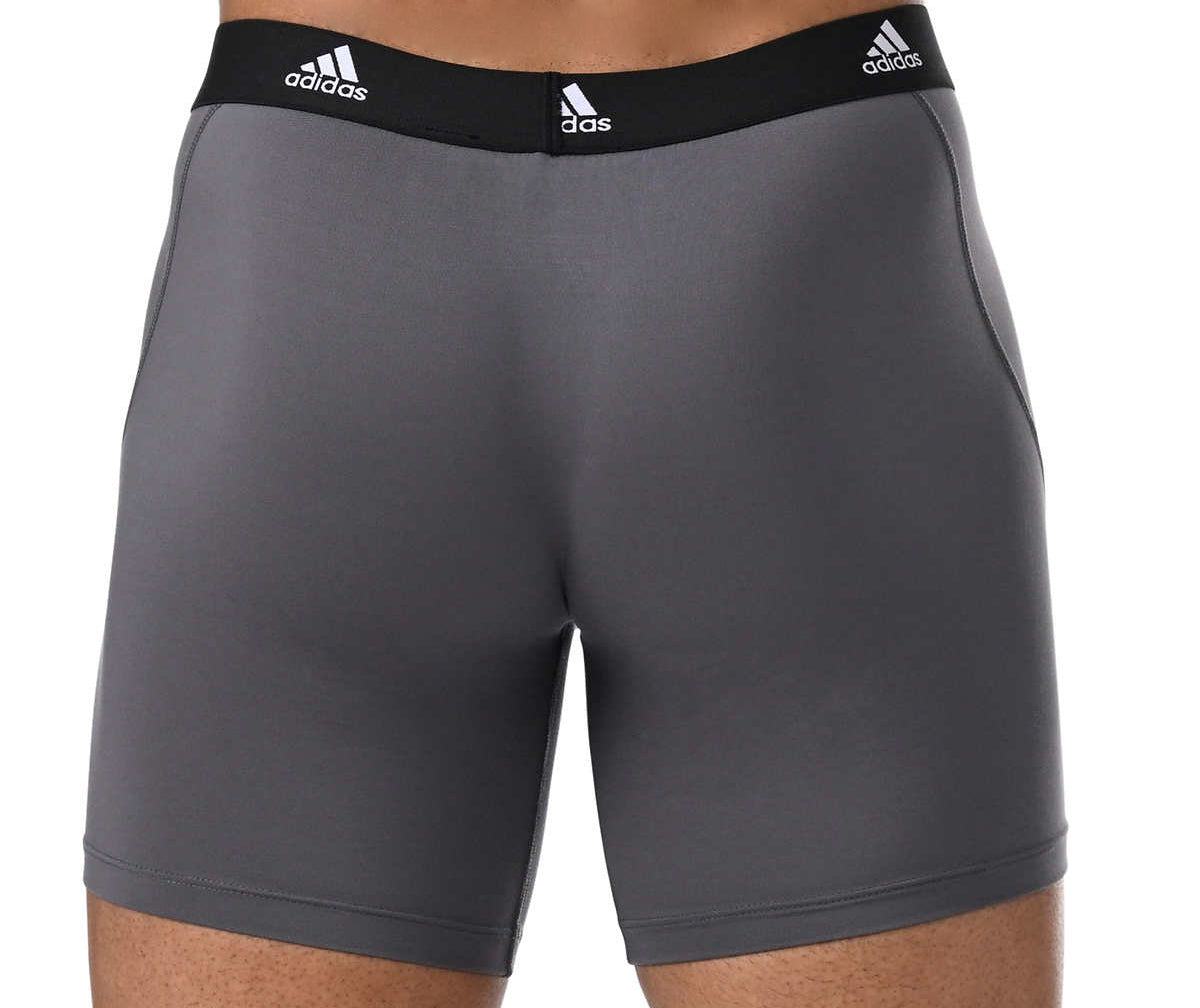 ADIDAS MEN'S ACTIVE MICRO FLEX BOXER BRIEFS (BLACK/GREY)