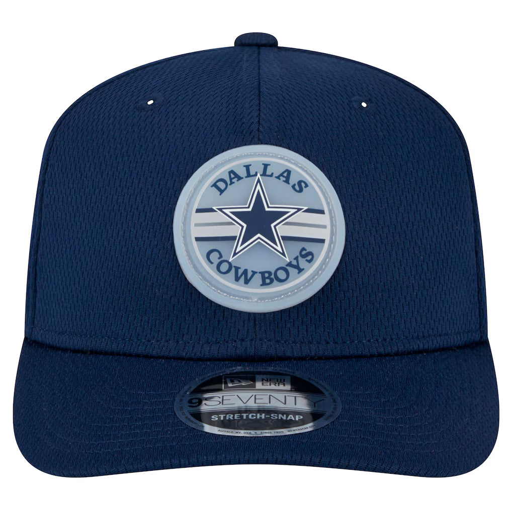 9SEVENTY MEN'S NEW ERA NFL DALLAS COWBOYS NAVY BLUE ADVENTURE PATCHED STRETCH-SNAP ADJUSTABLE HAT