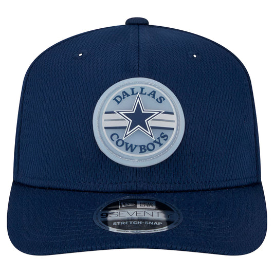 9SEVENTY MEN'S NEW ERA NFL DALLAS COWBOYS NAVY BLUE ADVENTURE PATCHED STRETCH-SNAP ADJUSTABLE HAT