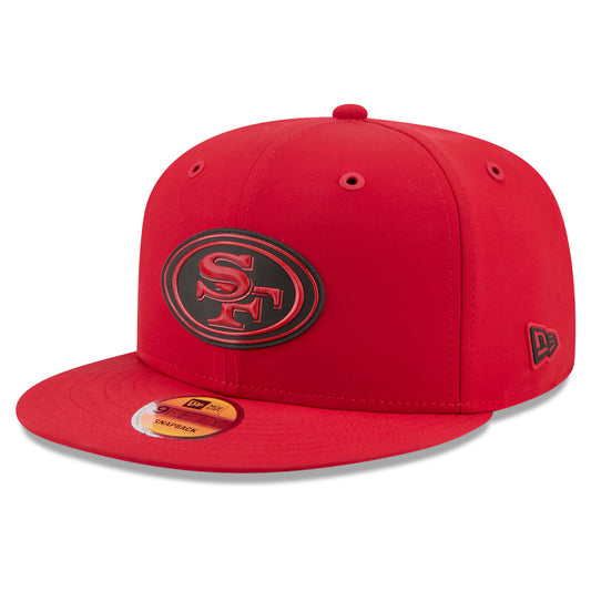 NEW ERA MEN'S 9FIFTY SCARLET SAN FRANCISCO 49ERS 2026 SIDELINE RED W/ BLACK SNAPBACK HAT