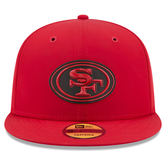 NEW ERA MEN'S 9FIFTY SCARLET SAN FRANCISCO 49ERS 2026 SIDELINE RED W/ BLACK SNAPBACK HAT
