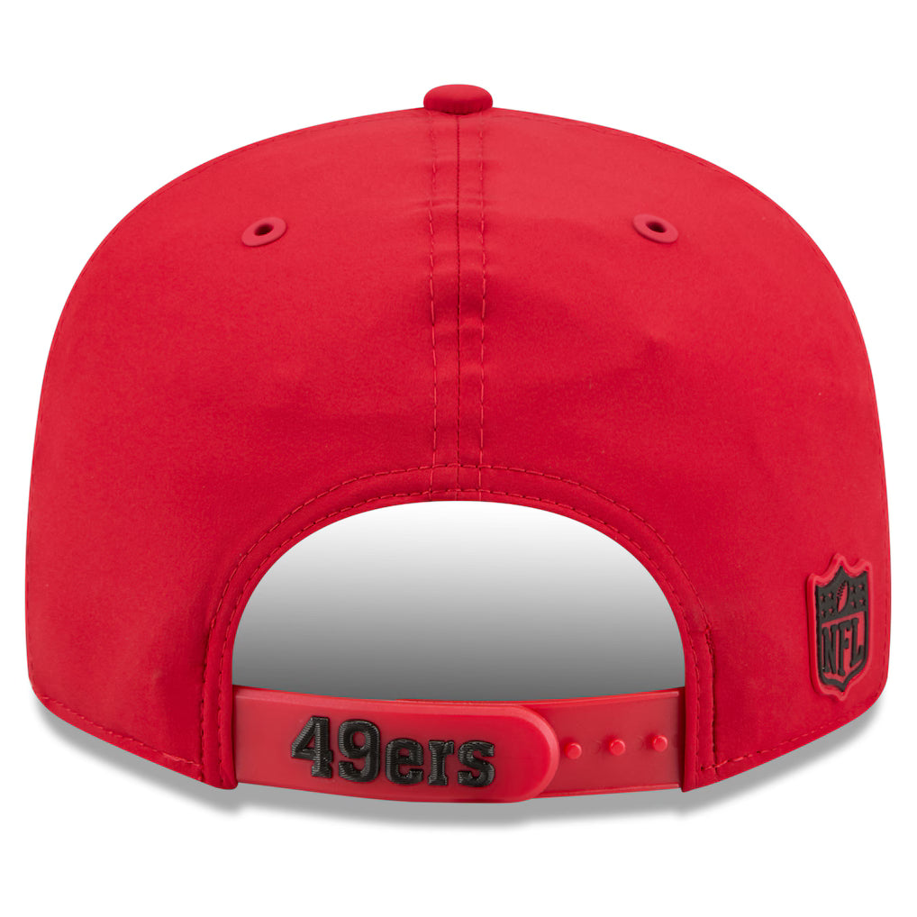 NEW ERA MEN'S 9FIFTY SCARLET SAN FRANCISCO 49ERS 2026 SIDELINE RED W/ BLACK SNAPBACK HAT