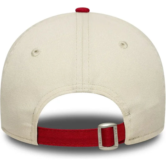 9TWENTY MEN'S NEW ERA MLB NEW YORK YANKEES MINI WASHED BEIGE & RED ADJUSTABLE CAP