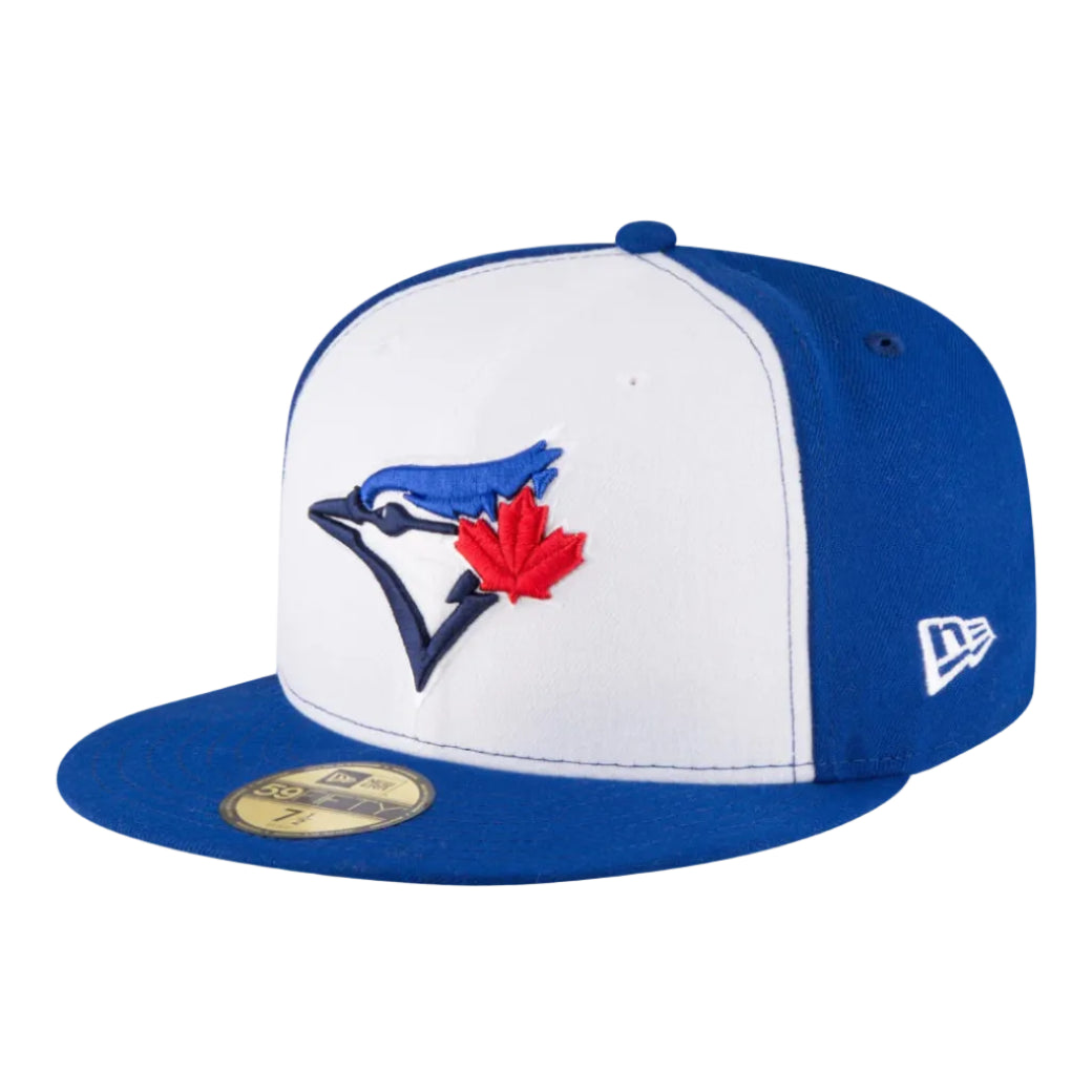 59FIFTY NEW ERA MEN'S MLB TORONTO BLUE JAYS ALTERNATE 3 AUTHENTIC COLLECTION ON-FIELD WHITE/ROYAL BLUE FITTED HAT