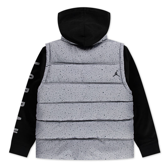 JORDAN YOUTH KIDS' 2 FER JORDAN GREY & BLACK VEST HOODIE JACKET (YOUTH SIZE S-XL)