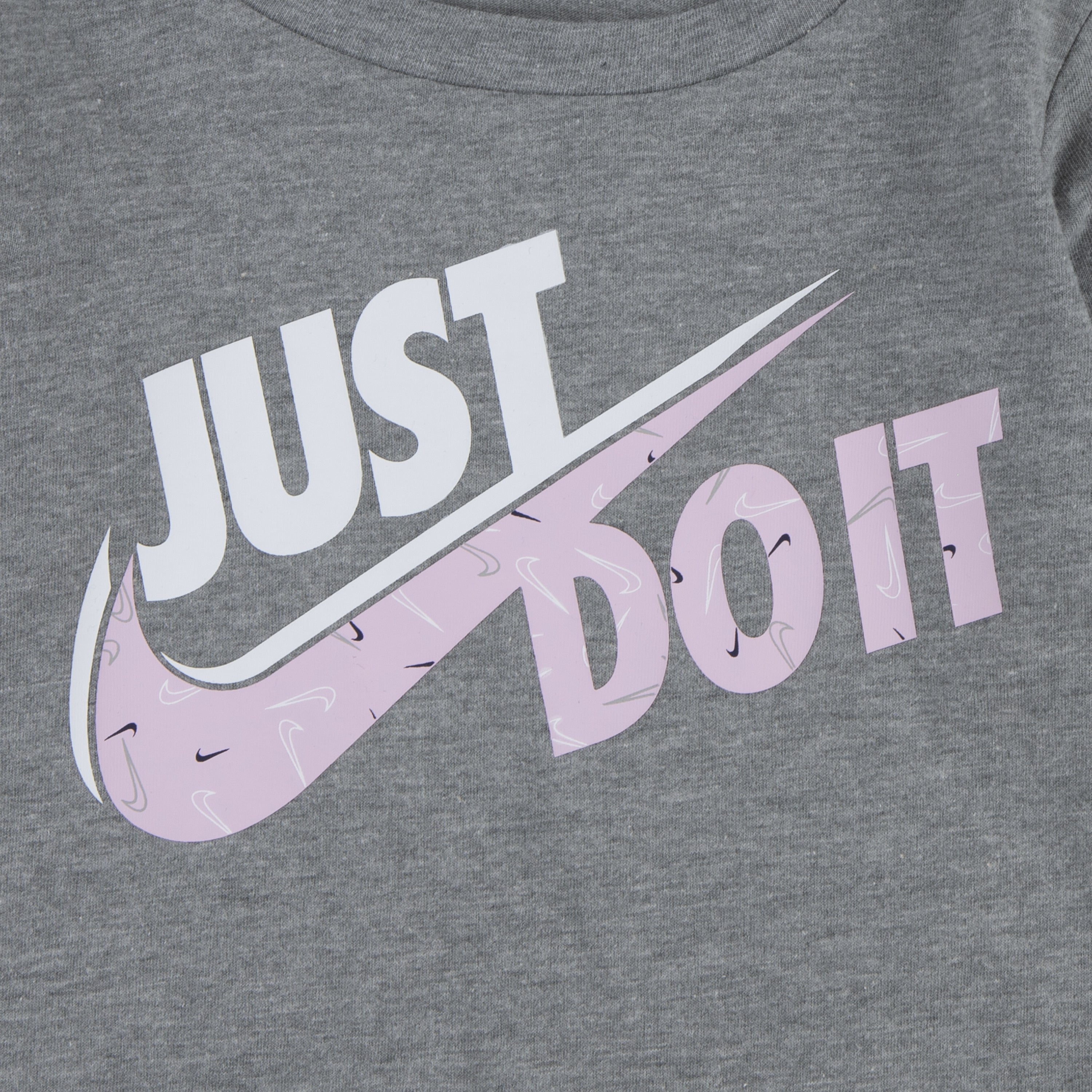 NIKE TODDLER GIRLS' LONG SLEEVE TOP & LEGGING SET (GREY/PINK SIZE 2T-4T)