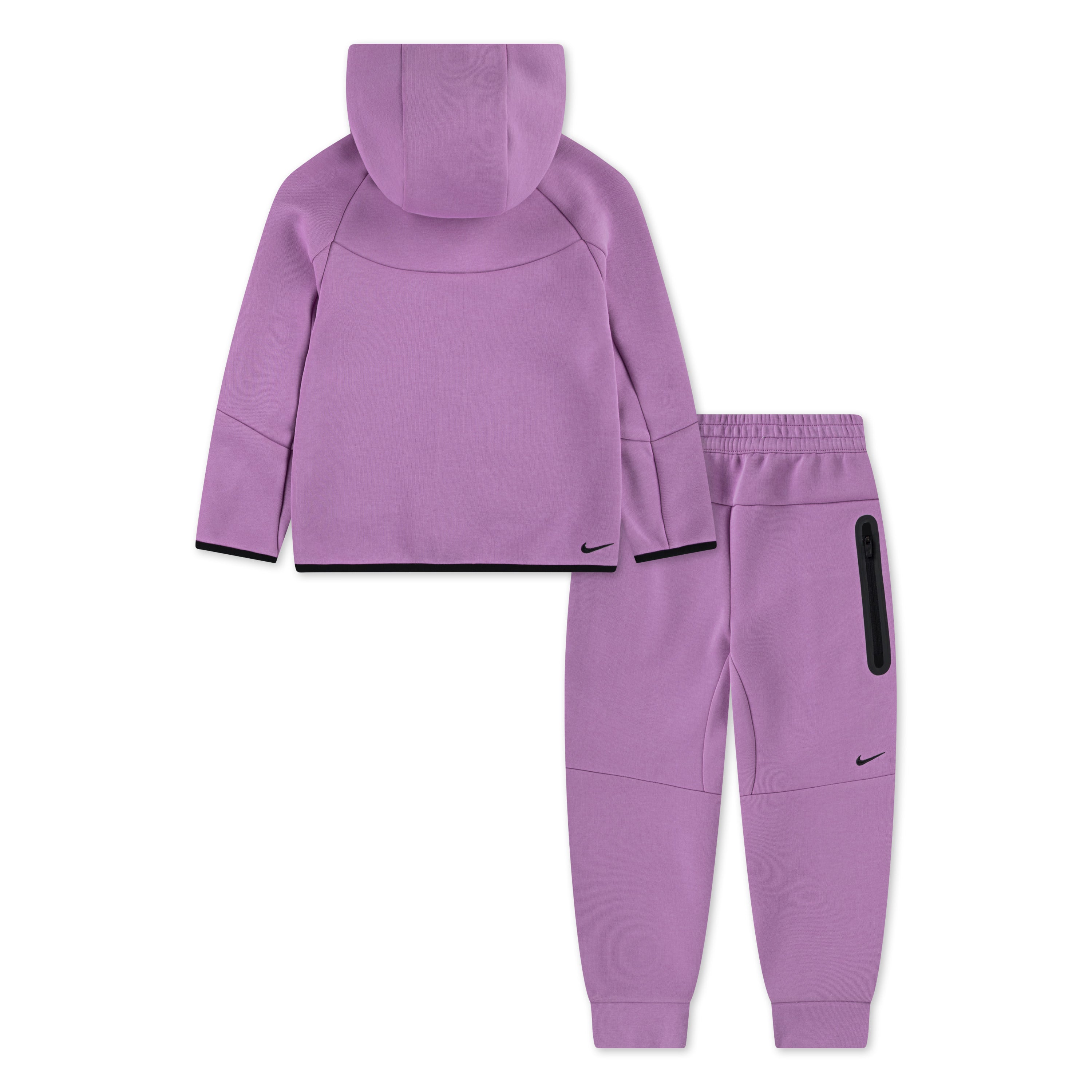 NIKE SPORTSWEAR KIDS' TECH FLEECE FULL ZIP LIGHT MAGENTA PURPLE HOODIE & JOGGER SET (SIZE 4-7 YEARS)