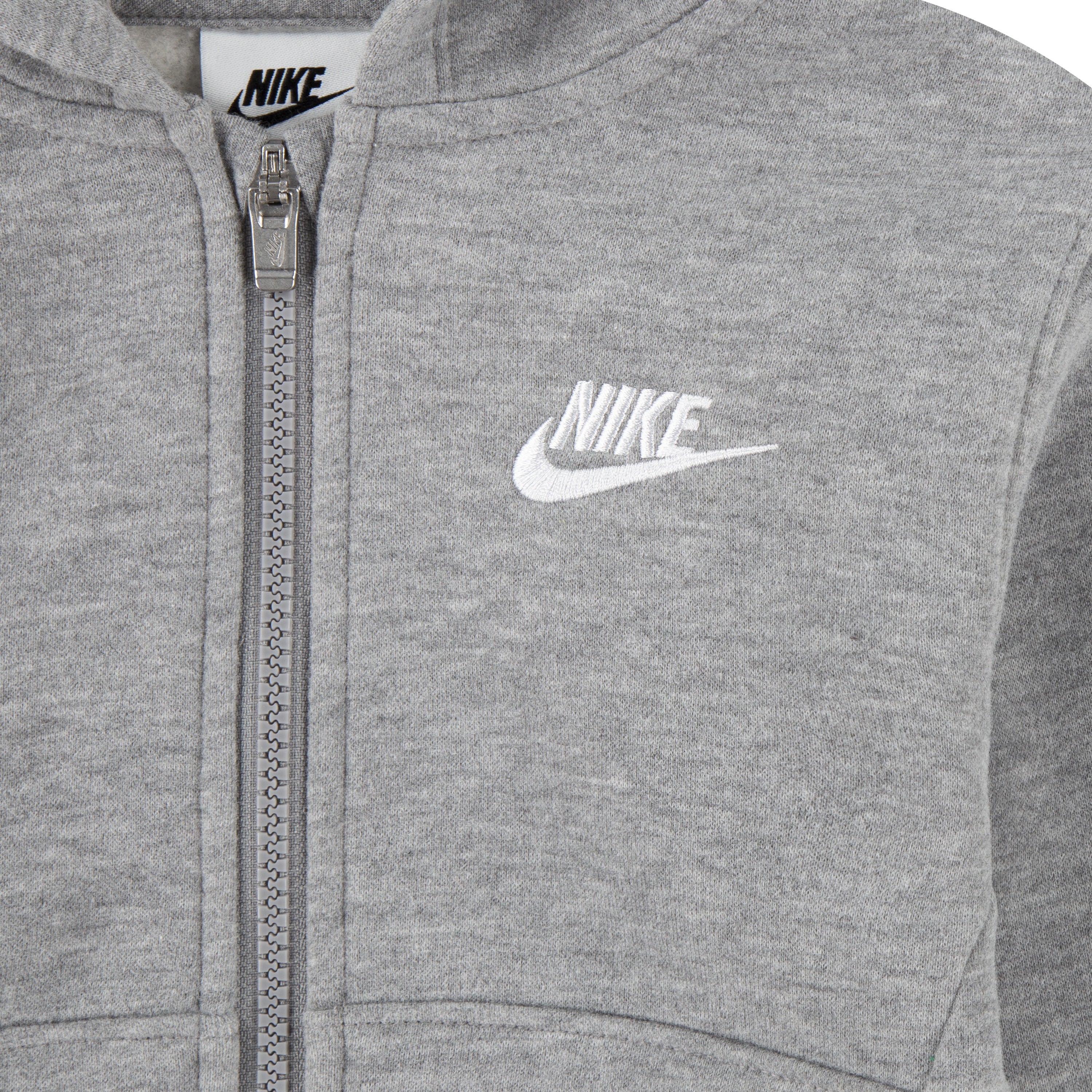 NIKE TODDLERS KIDS SPORTSWEAR CLUB GREY ZIP-UP FLEECE HOODIE (SIZE 2T-4T)