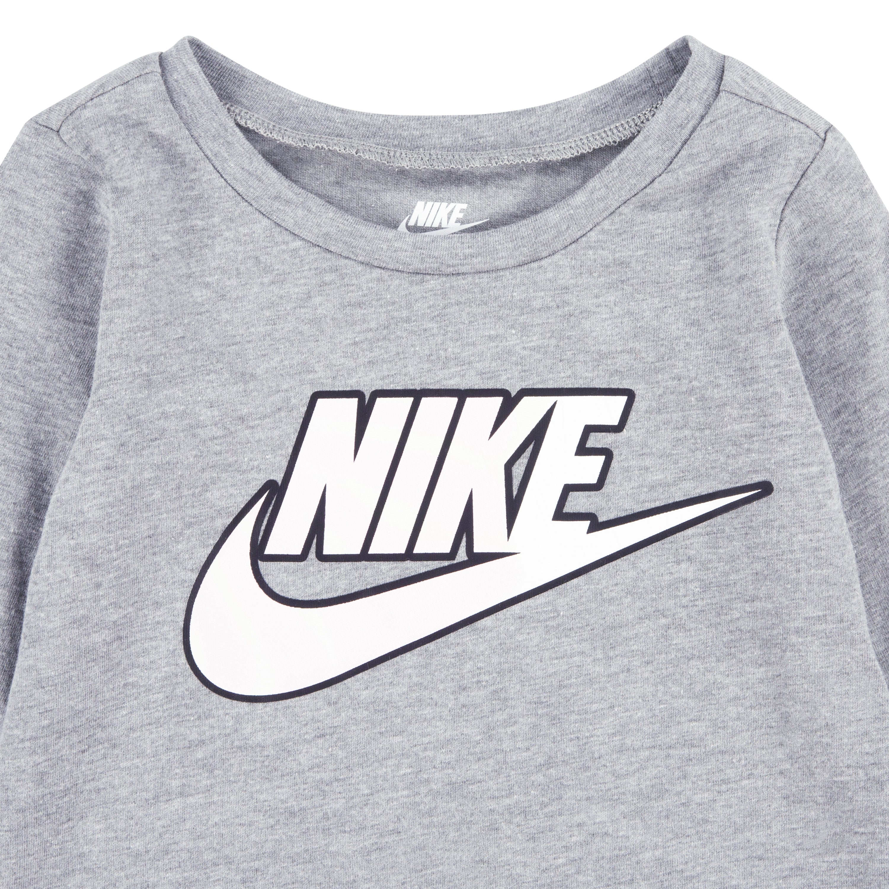 NIKE TODDLER GIRLS' LONG SLEEVE TOP & LEGGING SET (GREY/PINK SIZE 2T-4T)