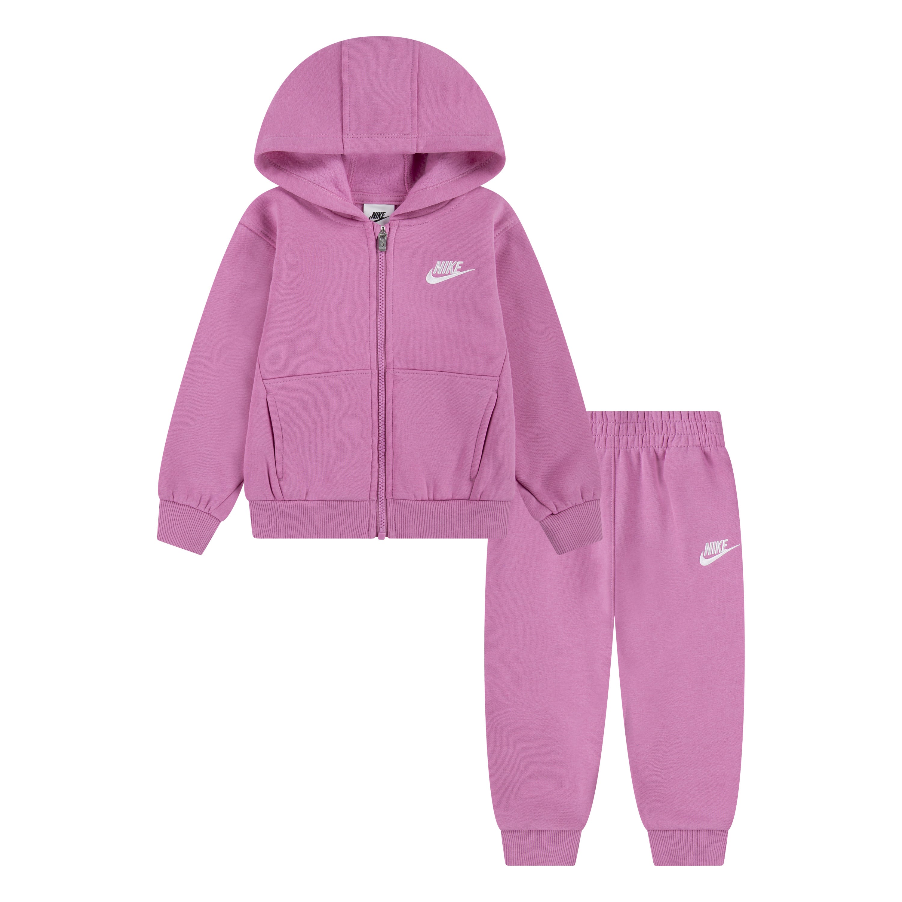 NIKE INFANT GIRLS' FULL-ZIP HOODIE CLUB SET (PINK SIZE 12M-24M)