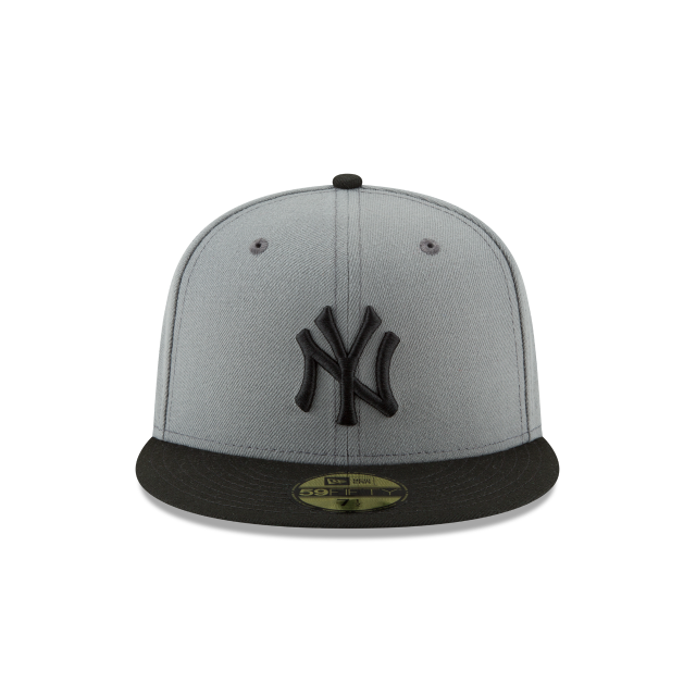 5950 YANKEES BLACK ON GREY FITTED HAT