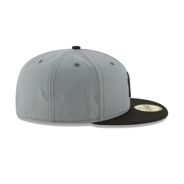 5950 YANKEES BLACK ON GREY FITTED HAT