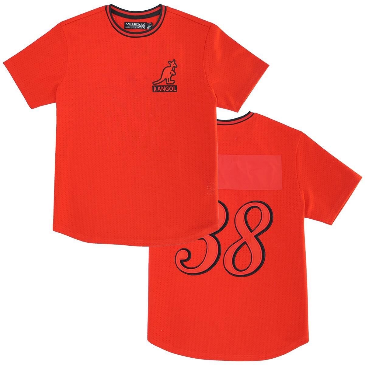 KANGOL MEN'S T-SHIRT/SHORTS BASKETBALL JERSEY SET (RED)