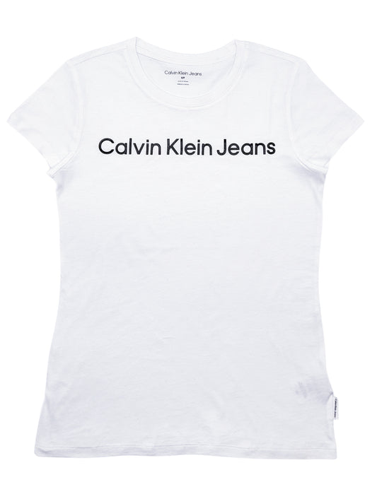 CALVIN KLEIN JEANS WOMEN'S LOGO T-SHIRT (WHITE)