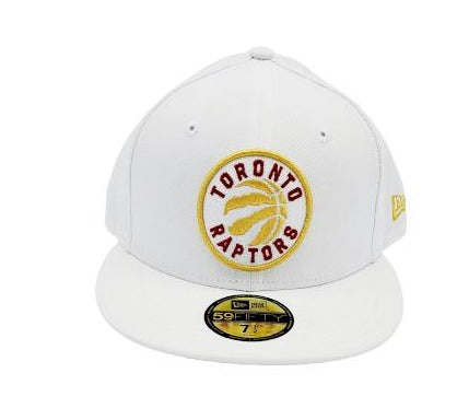 MEN'S TORONTO RAPTORS 5950 FITTED RED/GOLD LOGO ON WHITE