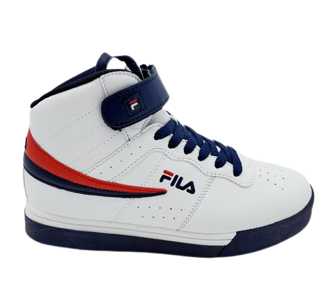 FILA KIDS VULC 13 HIGH TOP SHOES (Available in White/Navy and White Color) WHITE NAVY