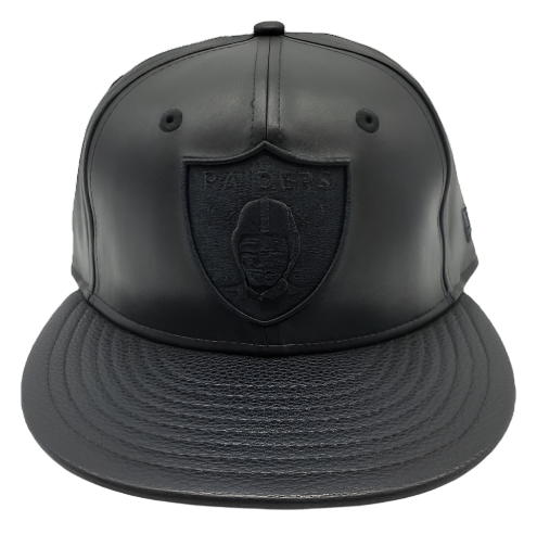 MEN'S 5950 RAIDERS ALL BLACK PU FITTED HAT