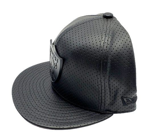 MEN'S 5950 RAIDERS METAL ALL BLACK PU FITTED HAT