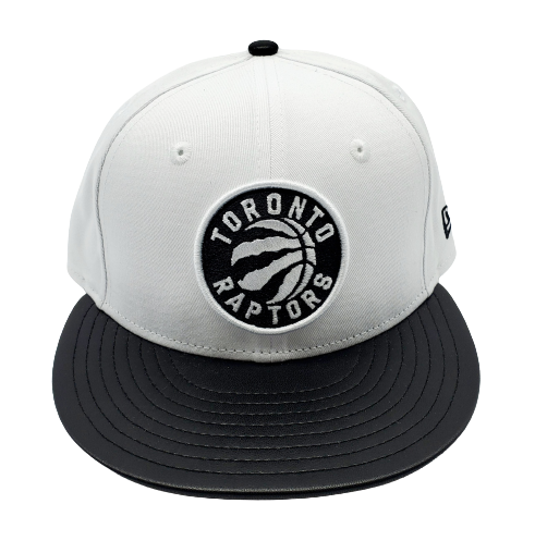 MEN'S 5950 TORONTO RAPTORS BLACK PU BRIM WHITE FITTED HAT