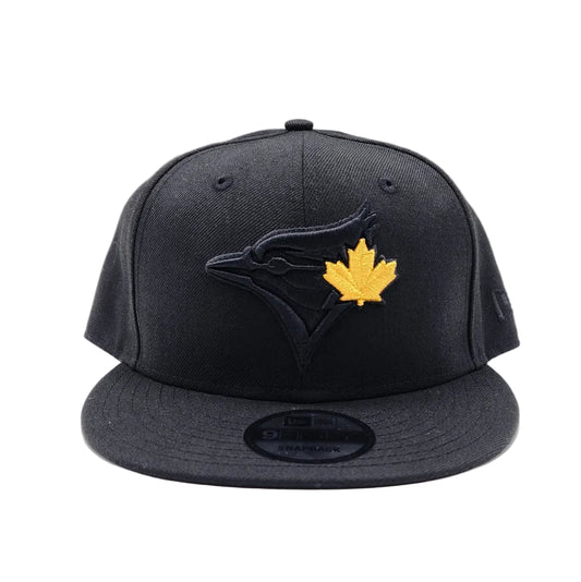 9FIFTY NEW ERA MEN'S MLB TORONTO BLUE JAYS GOLD LEAF LOGO ON BLACK SNAPBACK