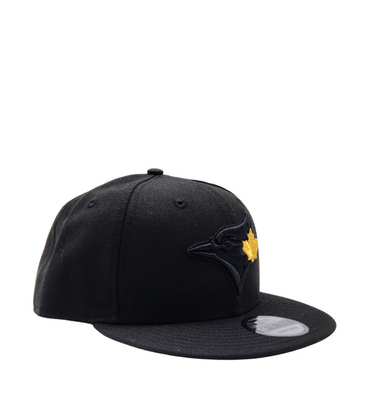 9FIFTY NEW ERA MEN'S MLB TORONTO BLUE JAYS GOLD LEAF LOGO ON BLACK SNAPBACK