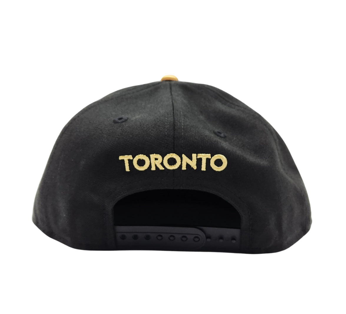 9FIFTY NEW ERA MEN'S MLB TORONTO JAYS BLACK/METALLIC GOLD SNAPBACK HAT