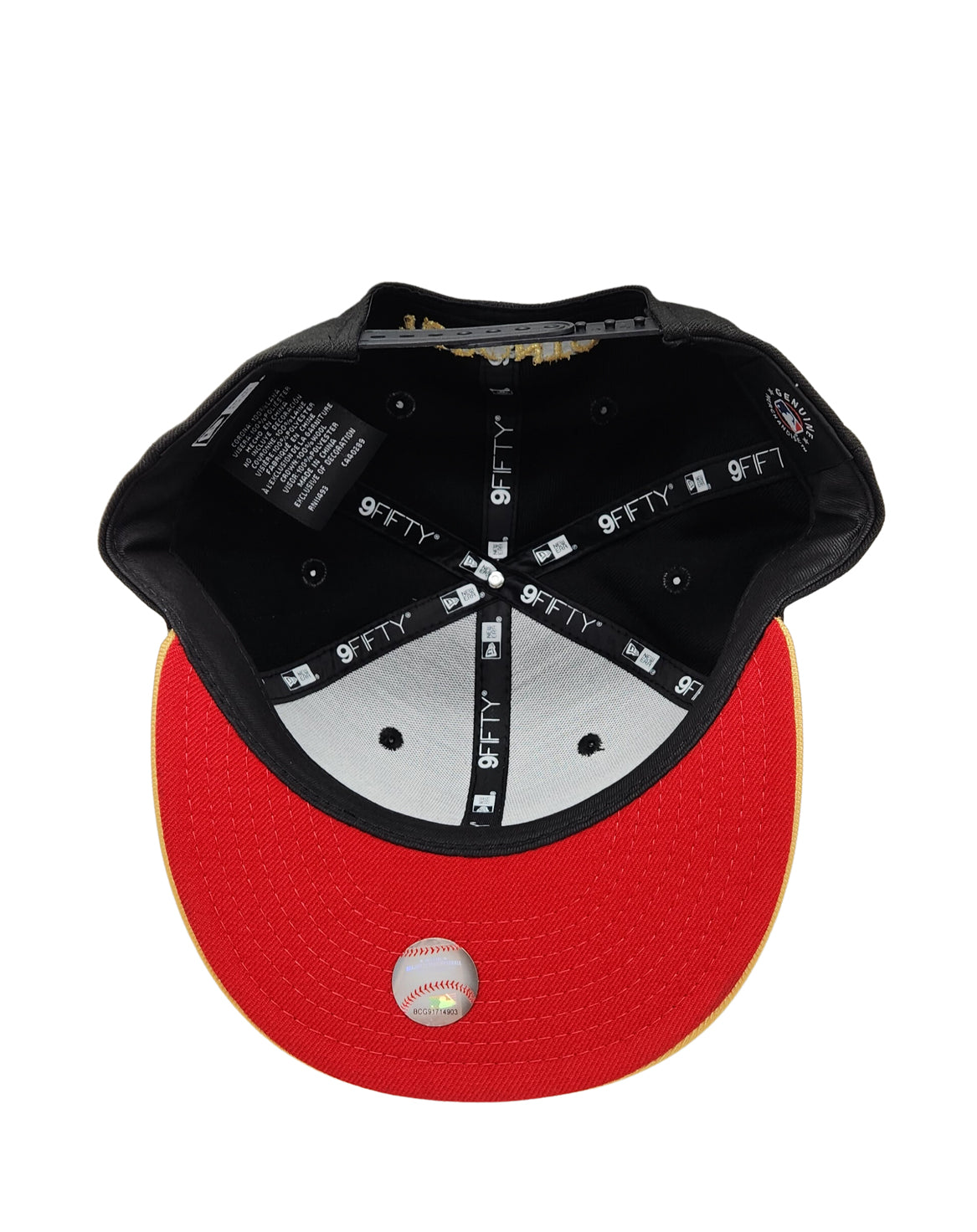 9FIFTY NEW ERA MEN'S MLB TORONTO JAYS BLACK/METALLIC GOLD SNAPBACK HAT