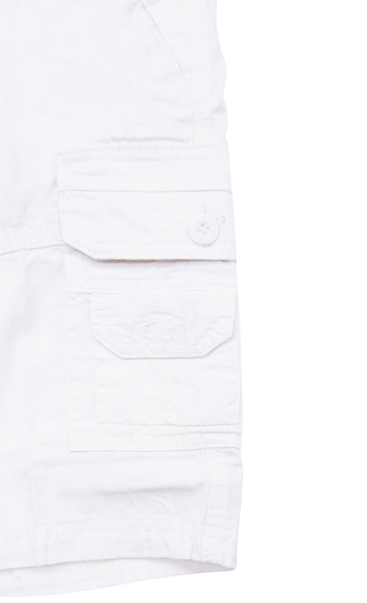 PLOREO MEN'S CARGO SHORTS WITH BELT (WHITE)