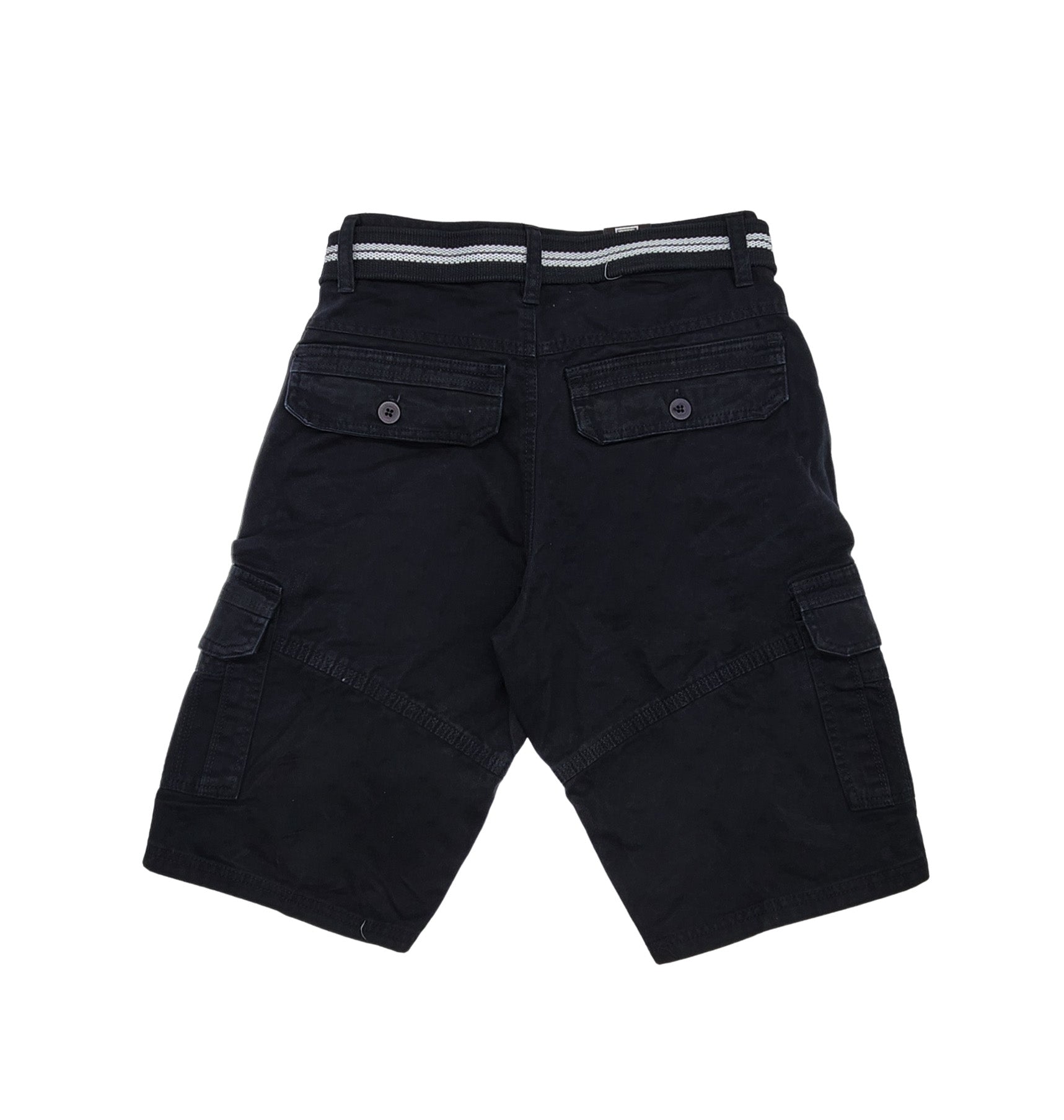 PLOREO MEN'S CARGO SHORTS WITH BELT (BLACK)