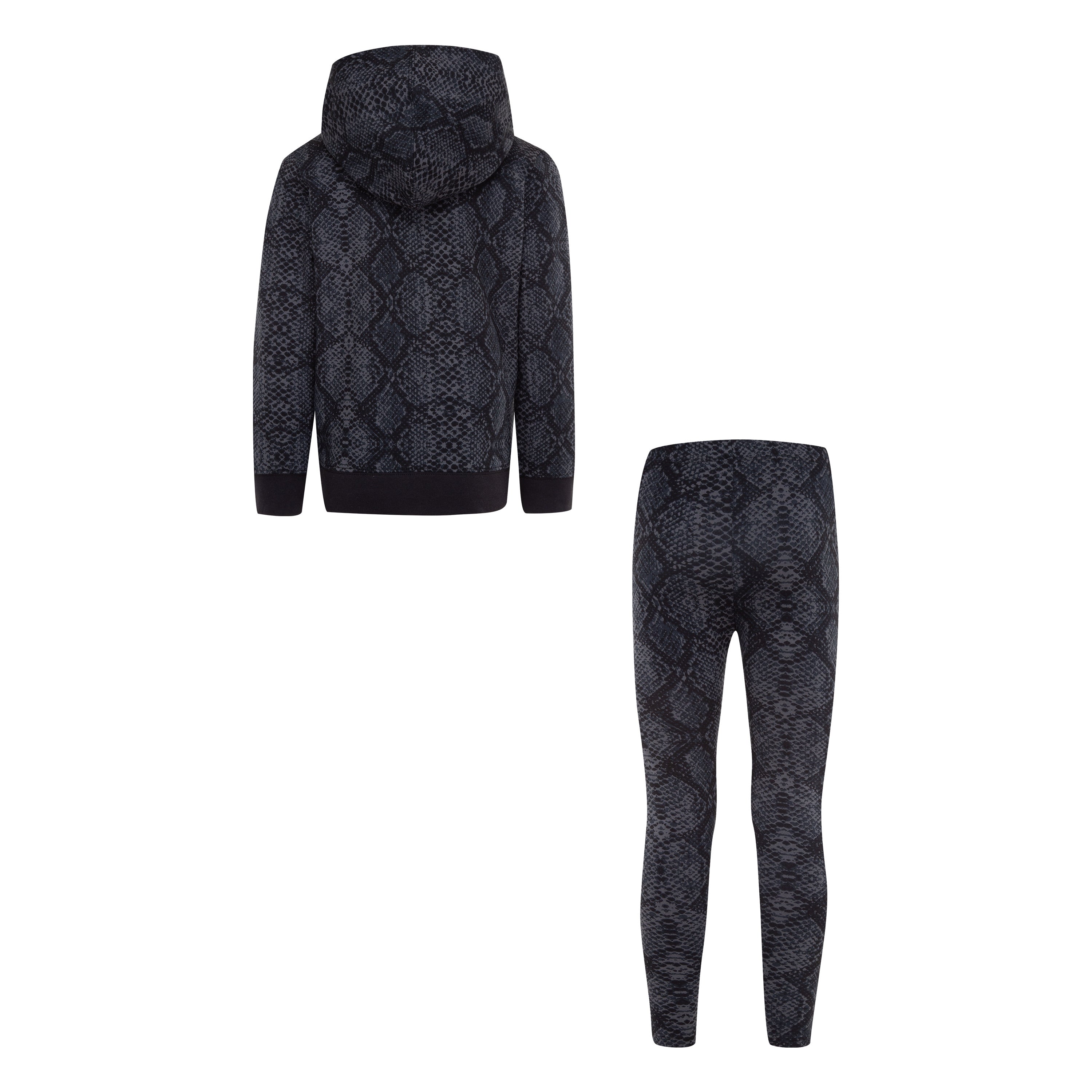 JORDAN GIRLS' HOODIE AND LEGGINGS BLACK/GREY SET