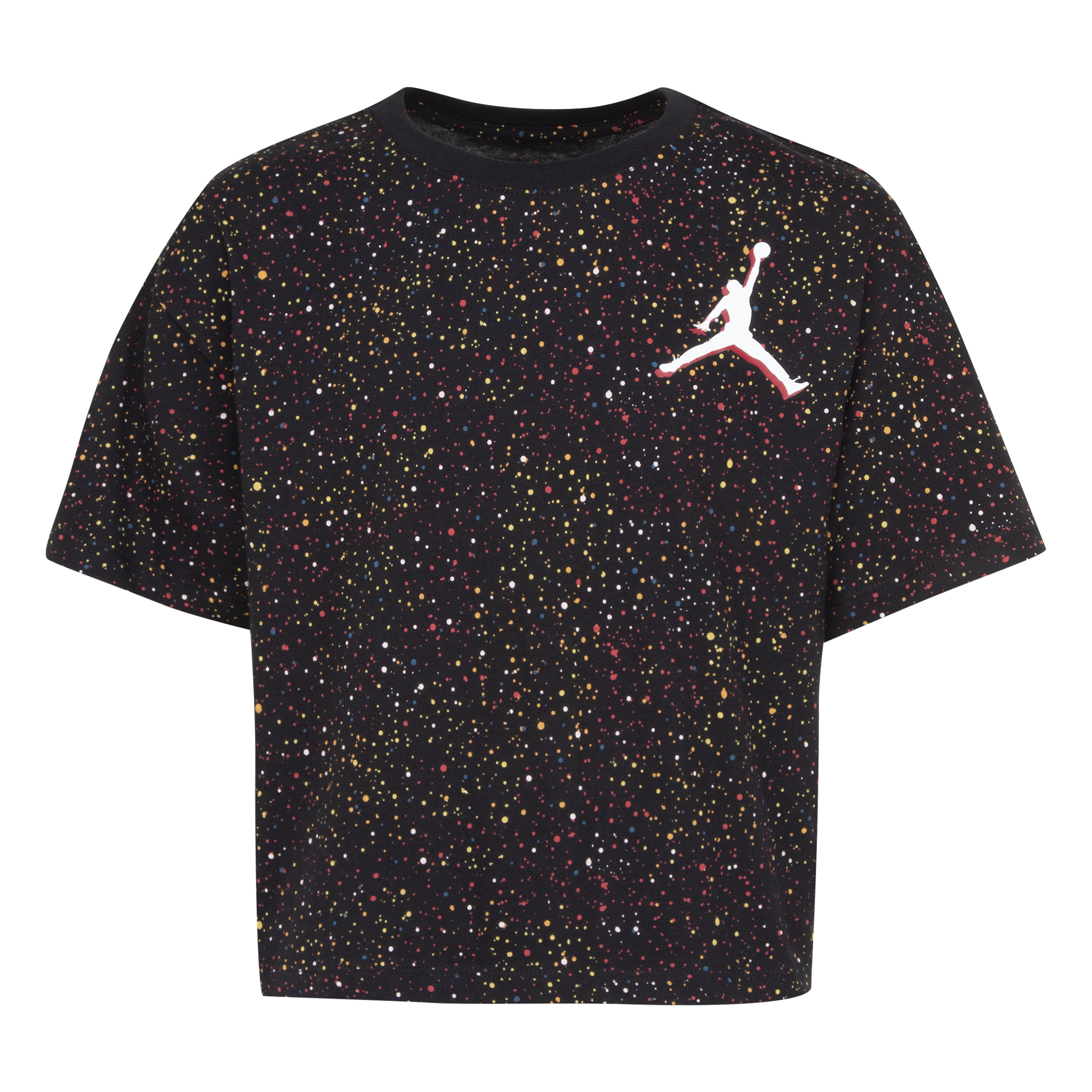 JORDAN GIRLS' MIX COLOR ALL OVER PRINT T-SHIRT (BLACK)