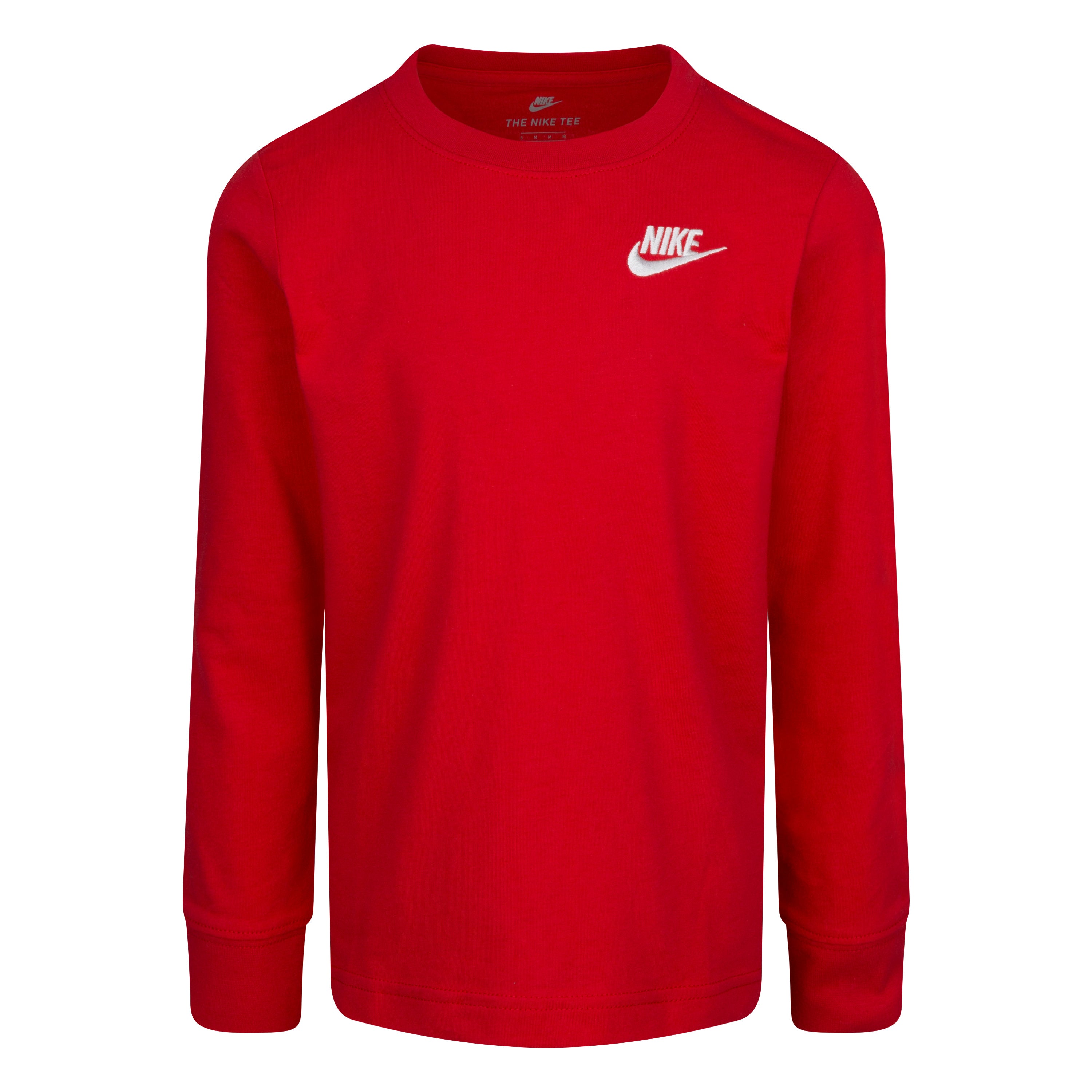 NIKE KIDS' LONG SLEEVE EMBRO FUTURA TEE (RED)