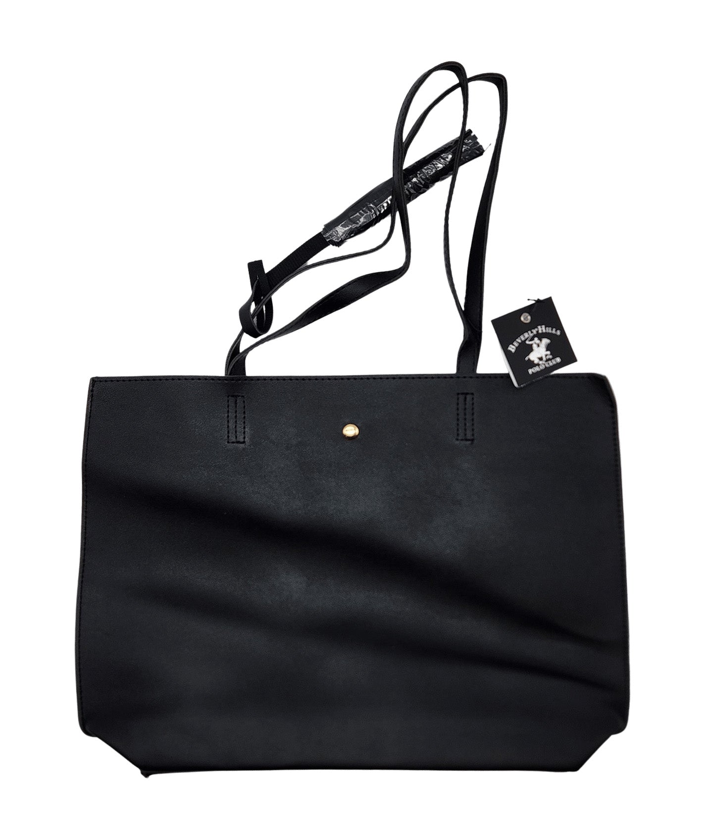 BEVERLY HILLS WOMEN'S BLACK FANCY TOTE BAG