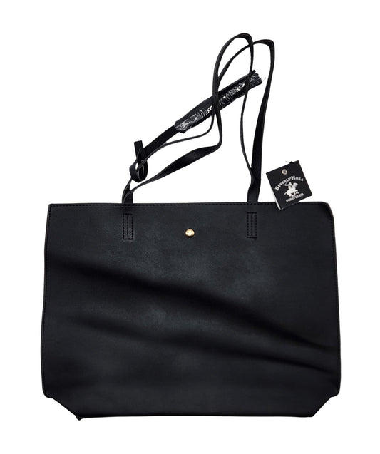 BEVERLY HILLS WOMEN'S BLACK FANCY TOTE BAG