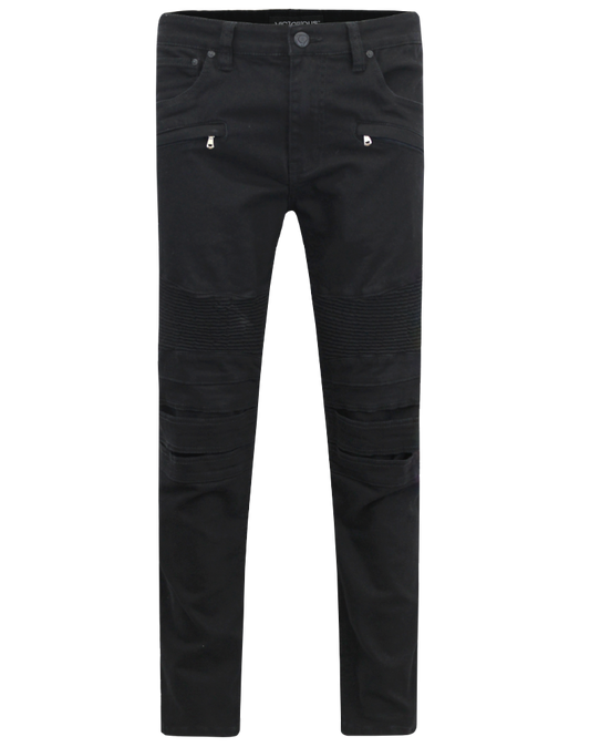 VICTORIOUS MOTO BIKER JEANS (BLACK)