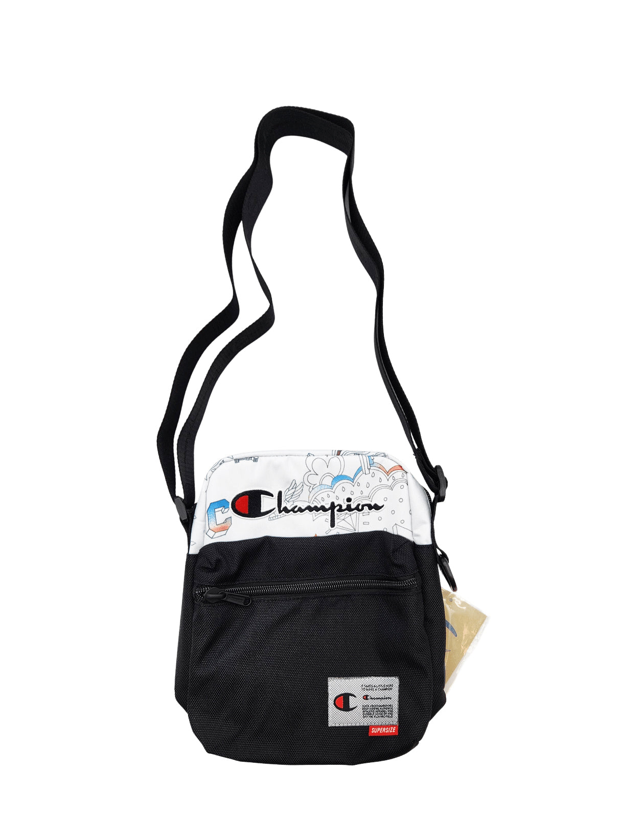 CHAMPION SUPERSIZE CROSSBODY BAG (BLACK/WHITE)