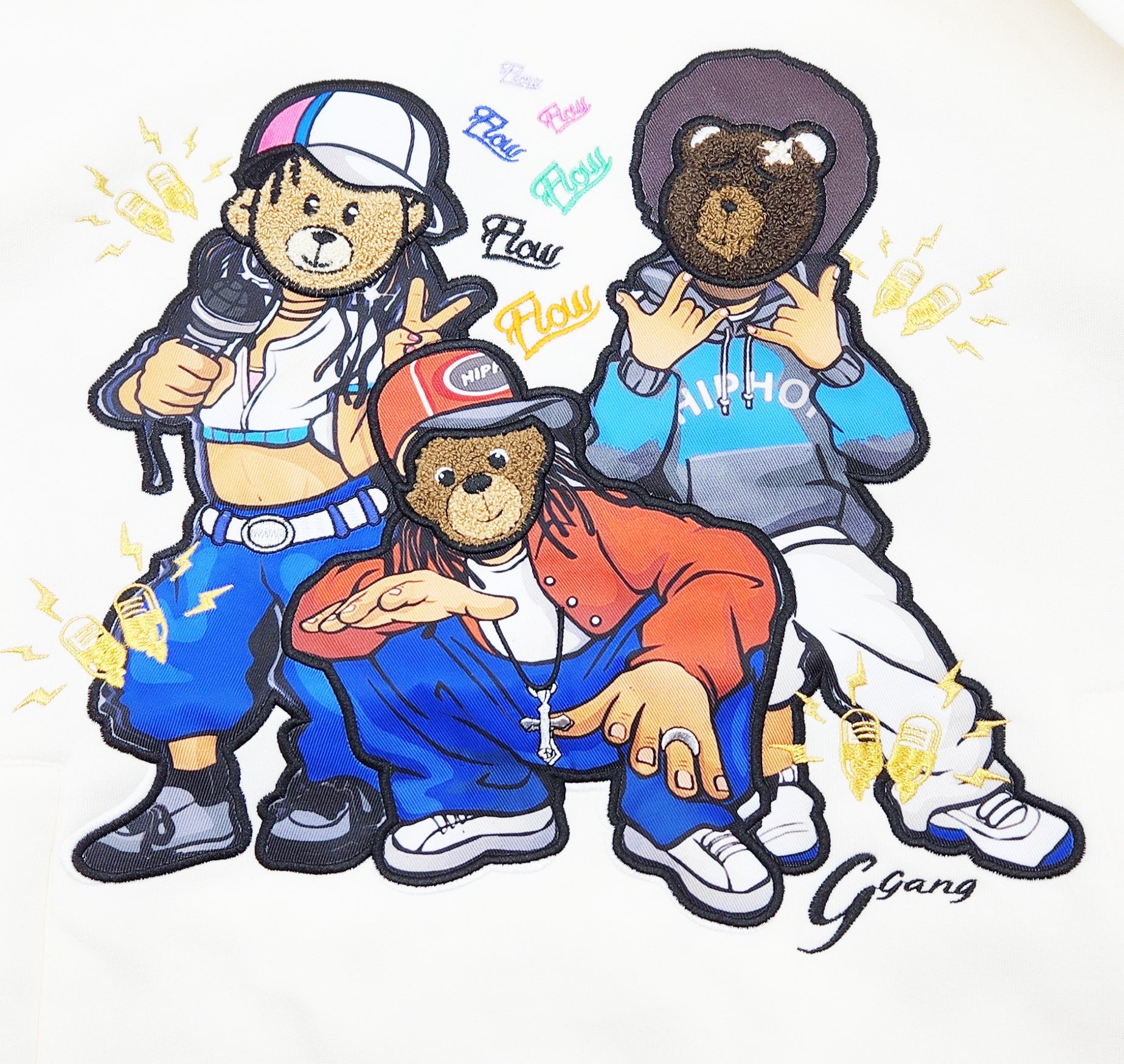 BLEECKER & MERCER MEN'S BEAR FLEECE HOODIE (IVORY)