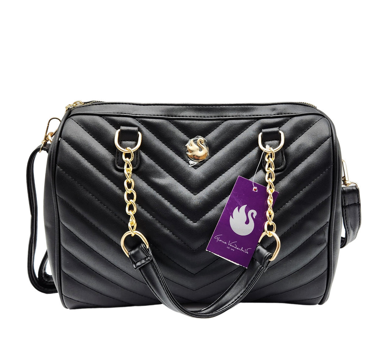 GLORIA VANDERBILT WOMEN'S BLACK FANCY HAND BAG