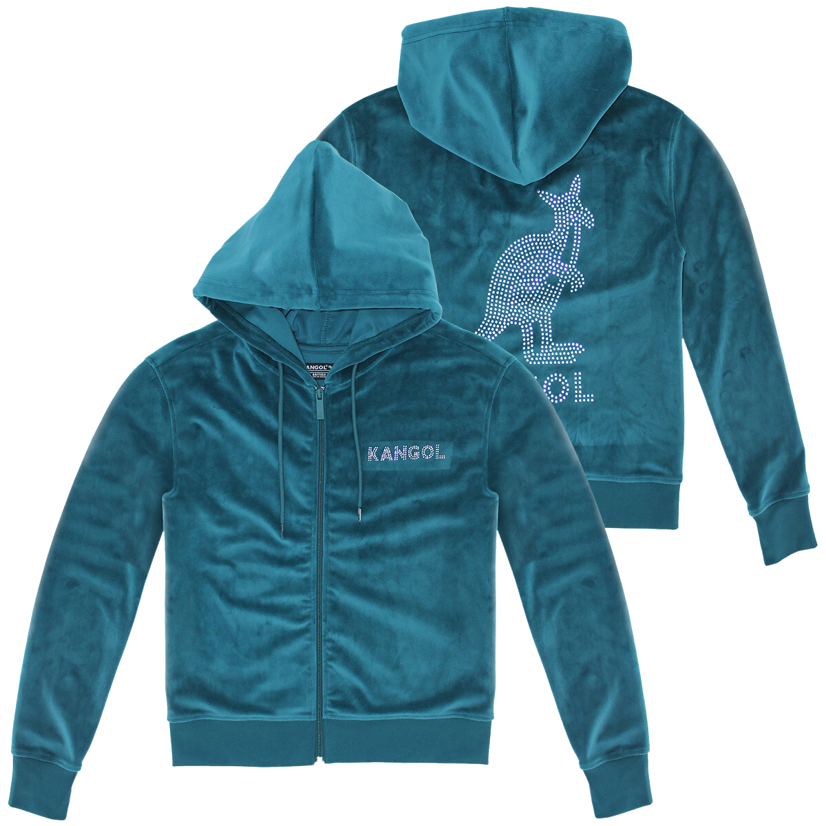 KANGOL WOMEN'S VELOUR CRYSTAL TRACKSET (SPRUCE GREEN)