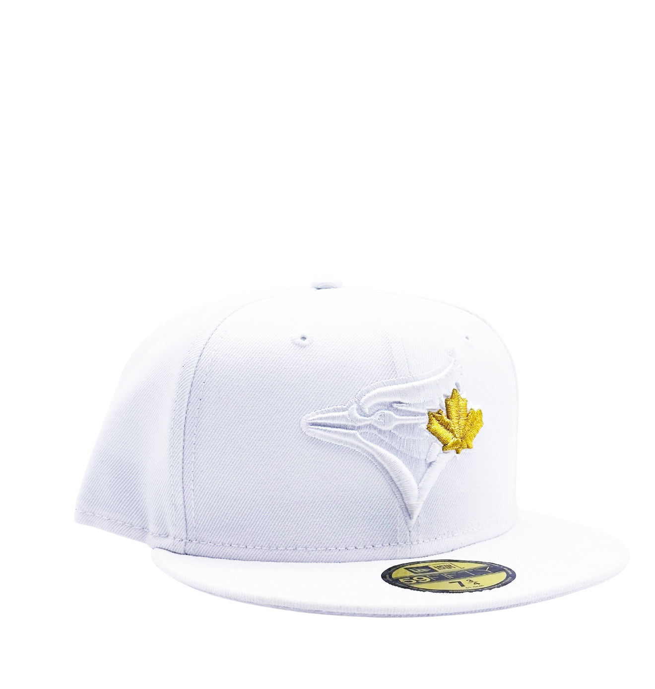 59FIFTY NEW ERA TORONTO BLUE JAYS GOLD LEAF LOGO WHITE FITTED HAT