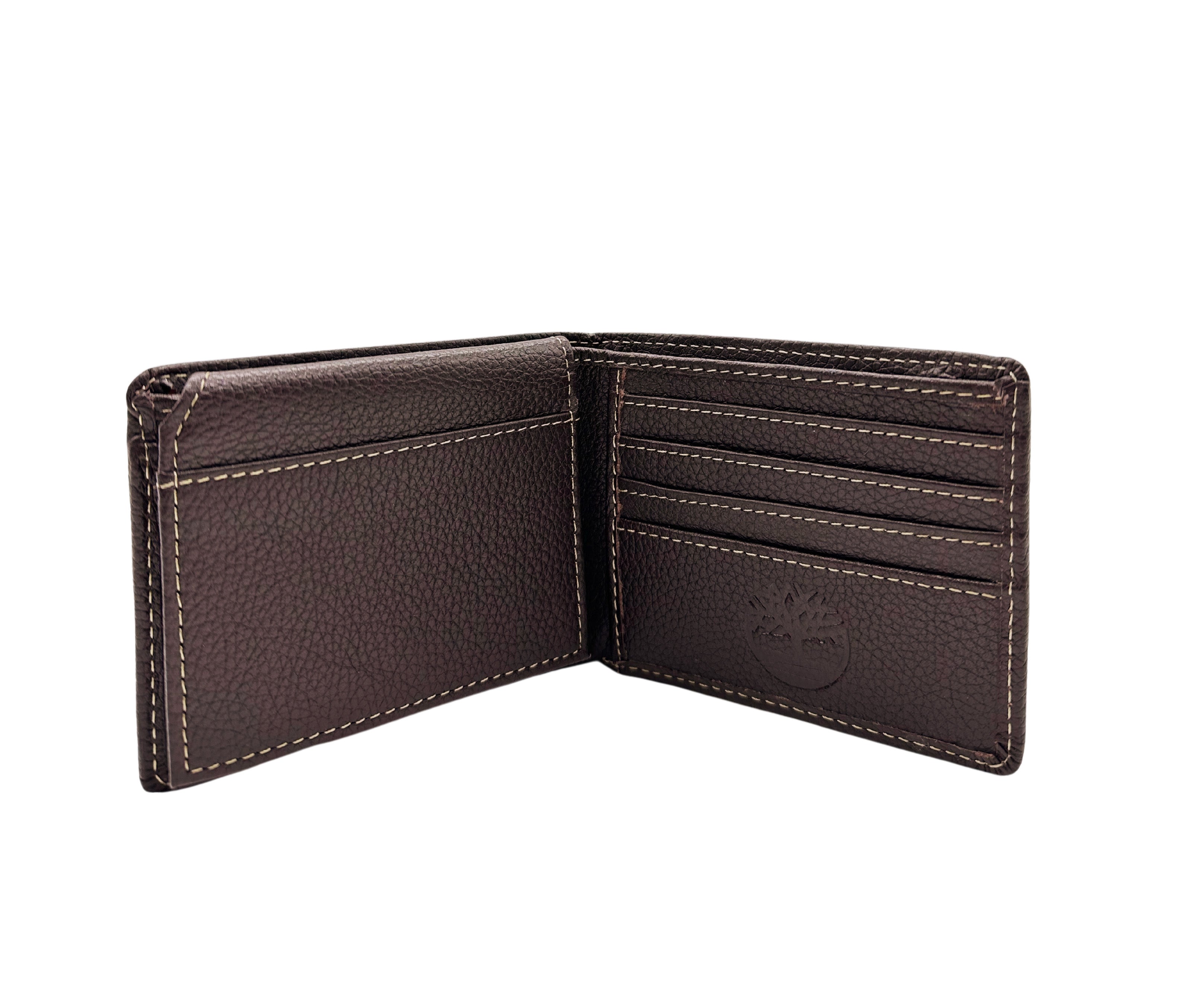 TIMBERLAND MEN'S LEATHER PASSCASE WALLET (BROWN)