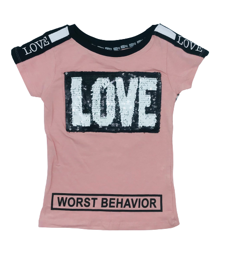 KIDS SEQUINED PATCH TEE (SMALL- LARGE)