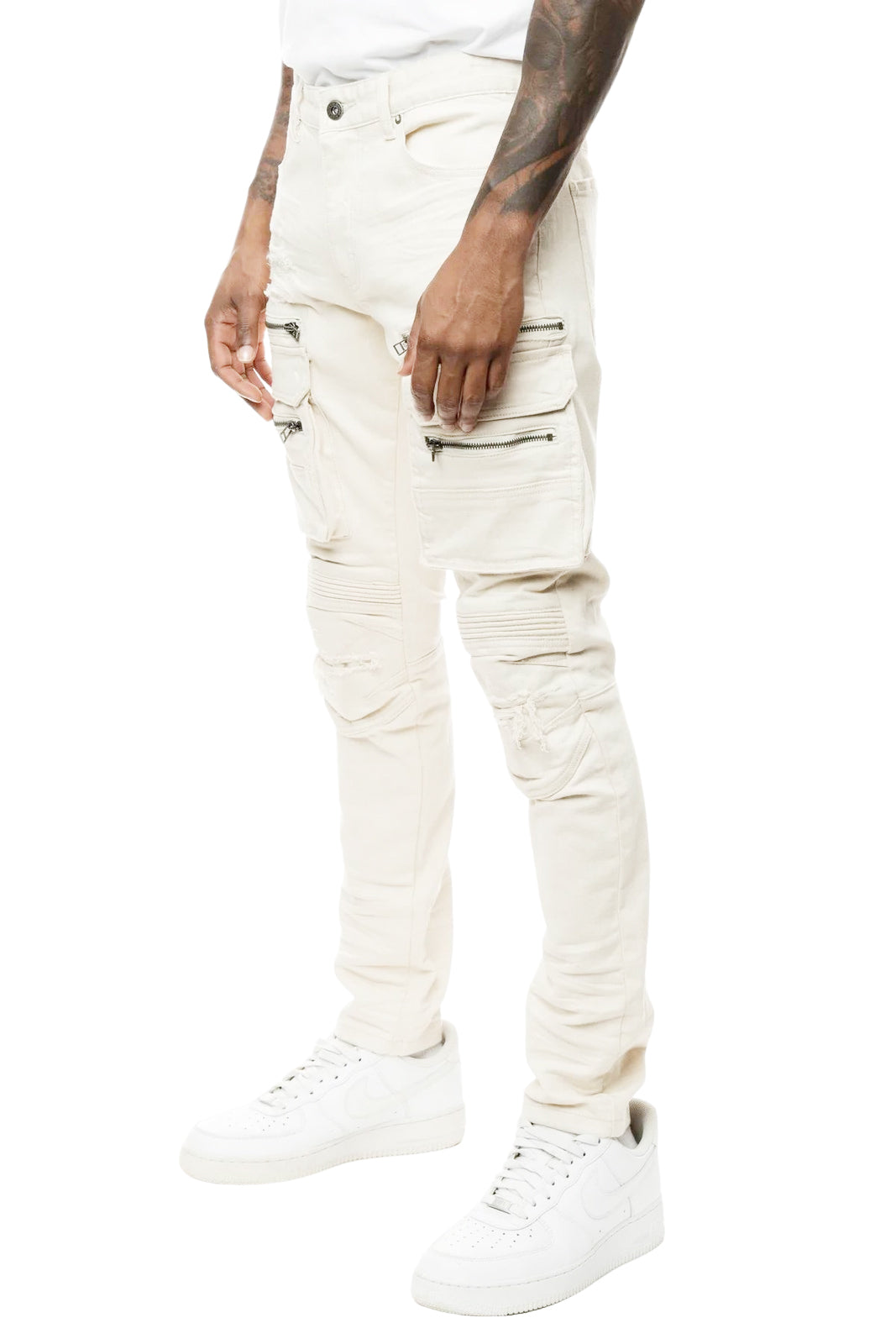 SMOKE RISE UITILITY TWILL ENGINEERED JEANS (LATTE)