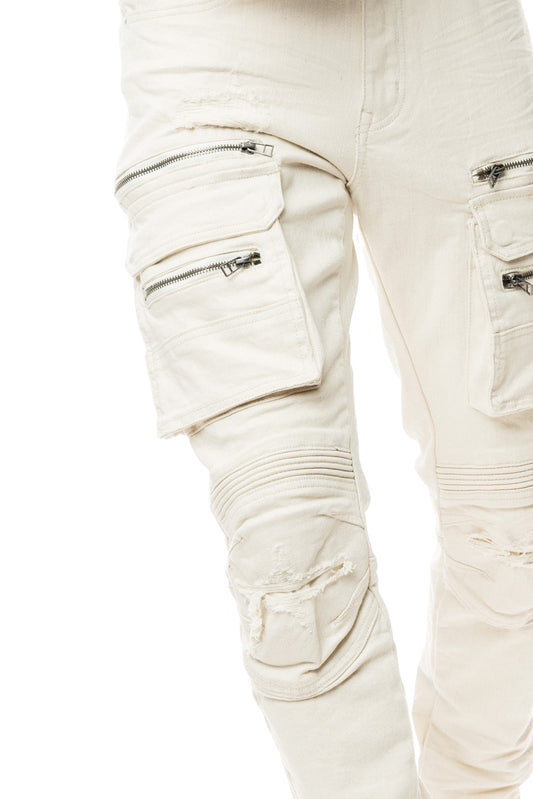SMOKE RISE UITILITY TWILL ENGINEERED JEANS (LATTE)