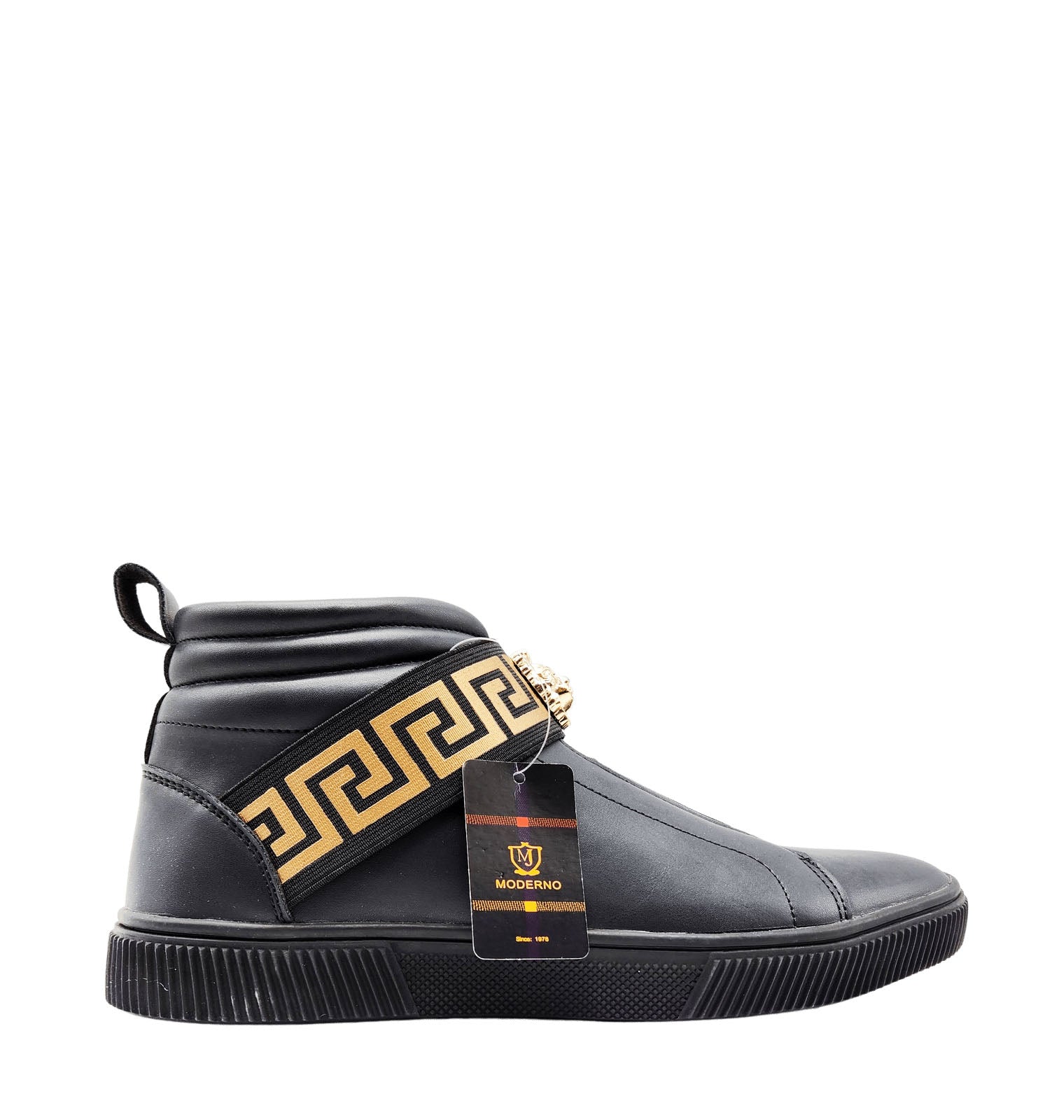 MODERNO MEN'S FANCY HIGH TOP SHOES (BLACK)