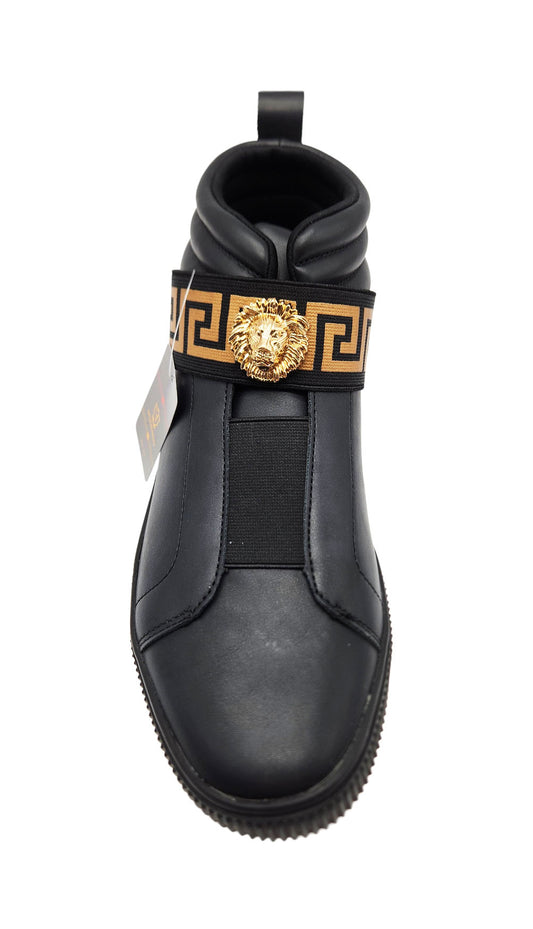 MODERNO MEN'S FANCY HIGH TOP SHOES (BLACK)